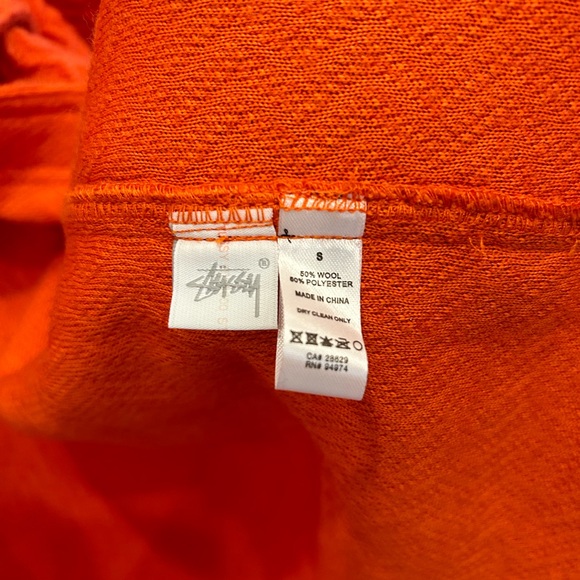 Stüssy Wool Button Up Shirt Orange - Picture 5 of 8